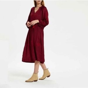 The Great Ornament Embroidered Dress in Zinfandel